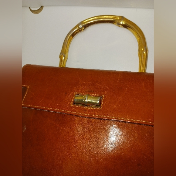 Rare 1970s Vintage FURLA structured kelly-like bag - Picture 13 of 13